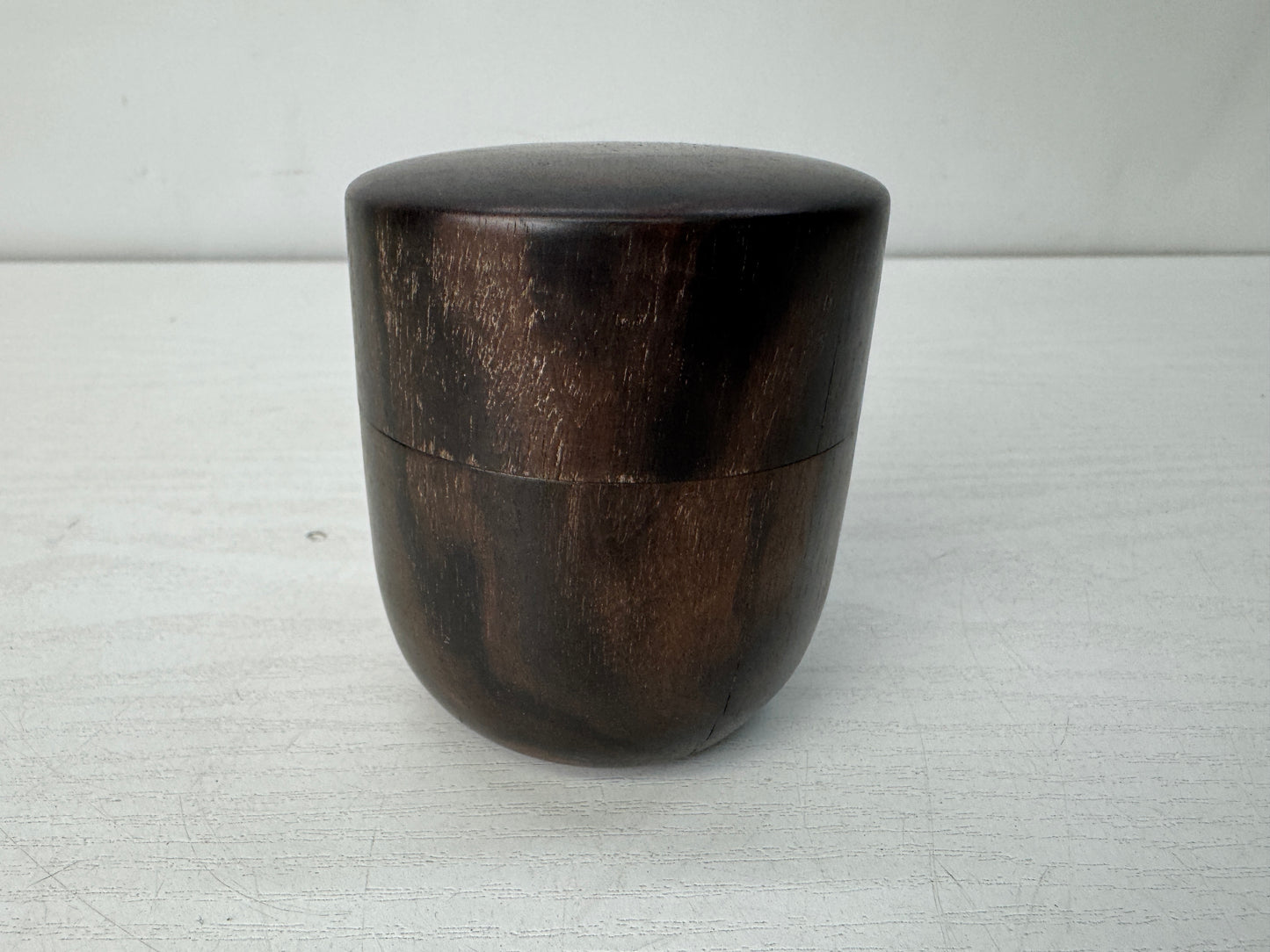 Y10475 TEA CADDY Black persimmon wood Natsume box Japan antique tea ceremony