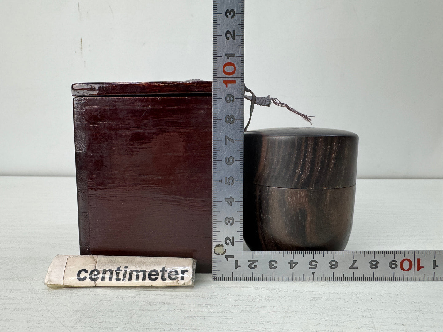 Y10475 TEA CADDY Black persimmon wood Natsume box Japan antique tea ceremony