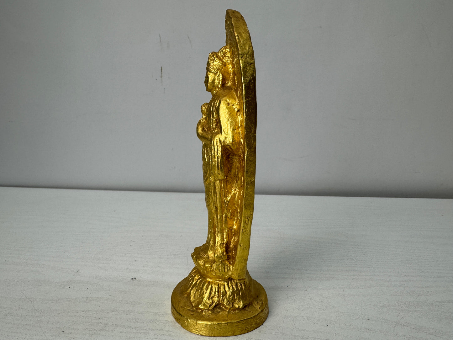 Y10481 STATUE Holy Kannon Bodhisattva figure signed box Japan antique interior