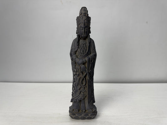 Y10482 STATUE stone sculpture Kannon Buddhist figure Japan antique interior