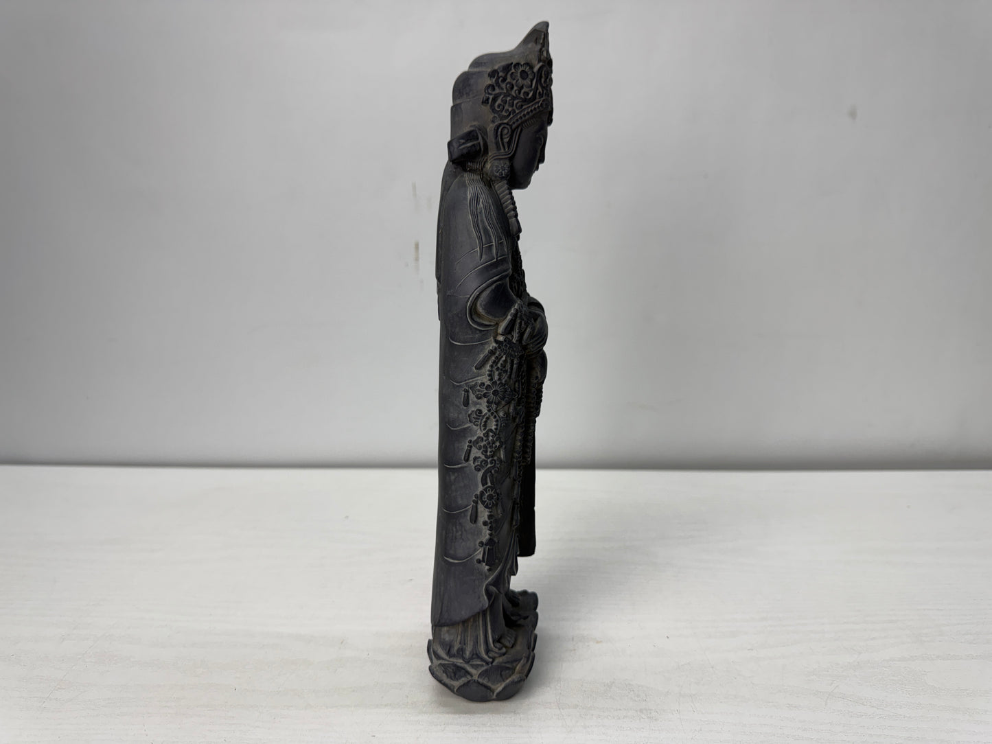 Y10482 STATUE stone sculpture Kannon Buddhist figure Japan antique interior
