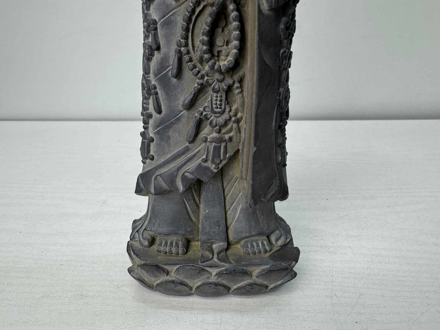 Y10482 STATUE stone sculpture Kannon Buddhist figure Japan antique interior