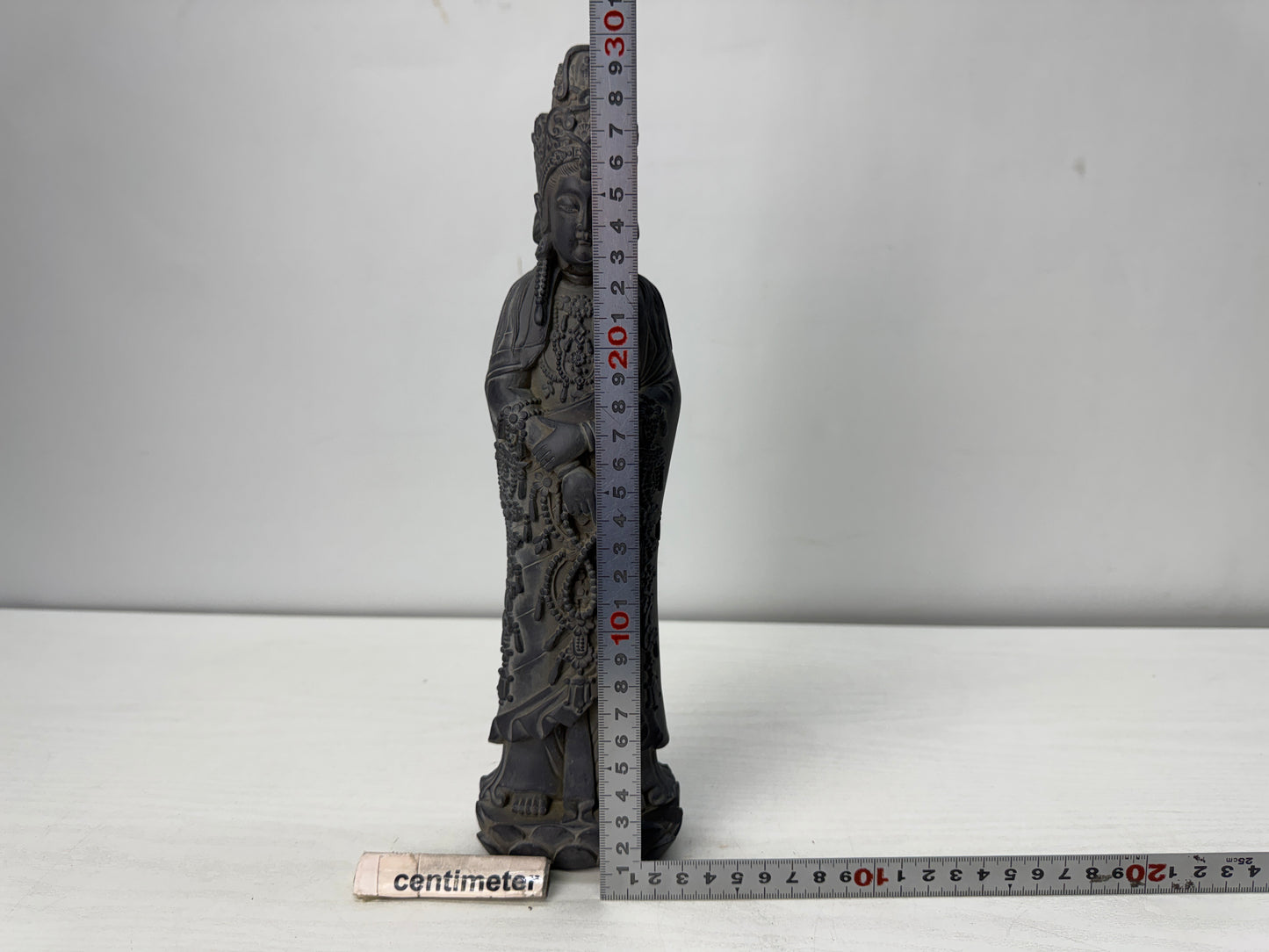 Y10482 STATUE stone sculpture Kannon Buddhist figure Japan antique interior