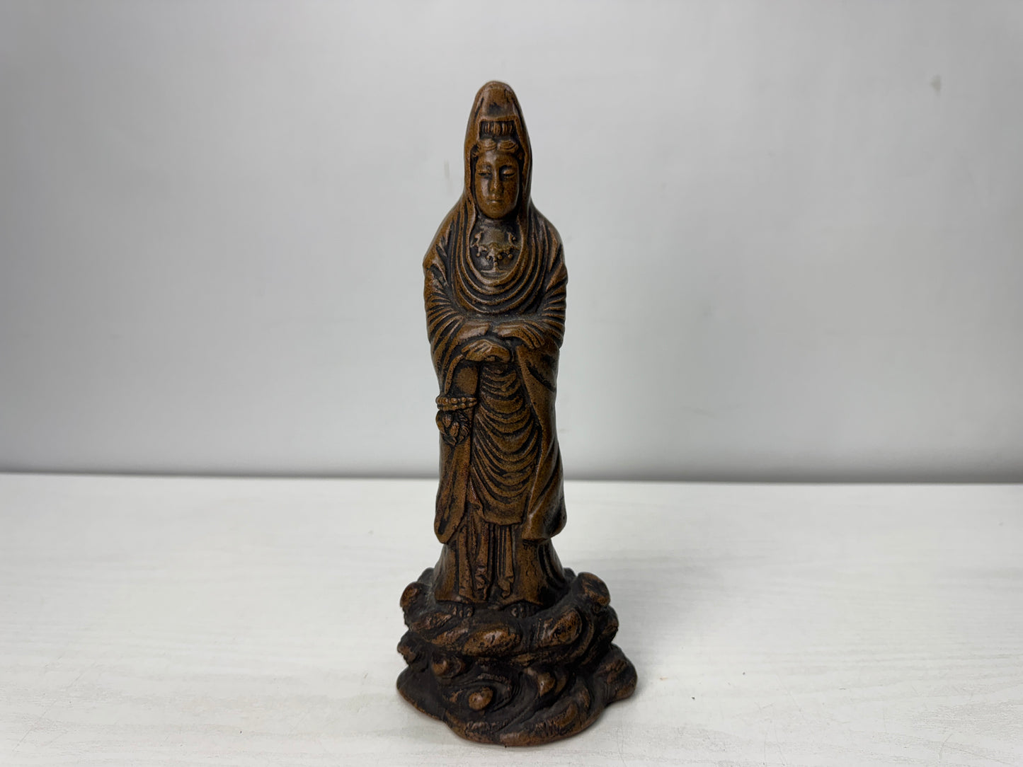Y10483 STATUE Mino-ware Kannon Bodhisattva figurine Japan antique interior