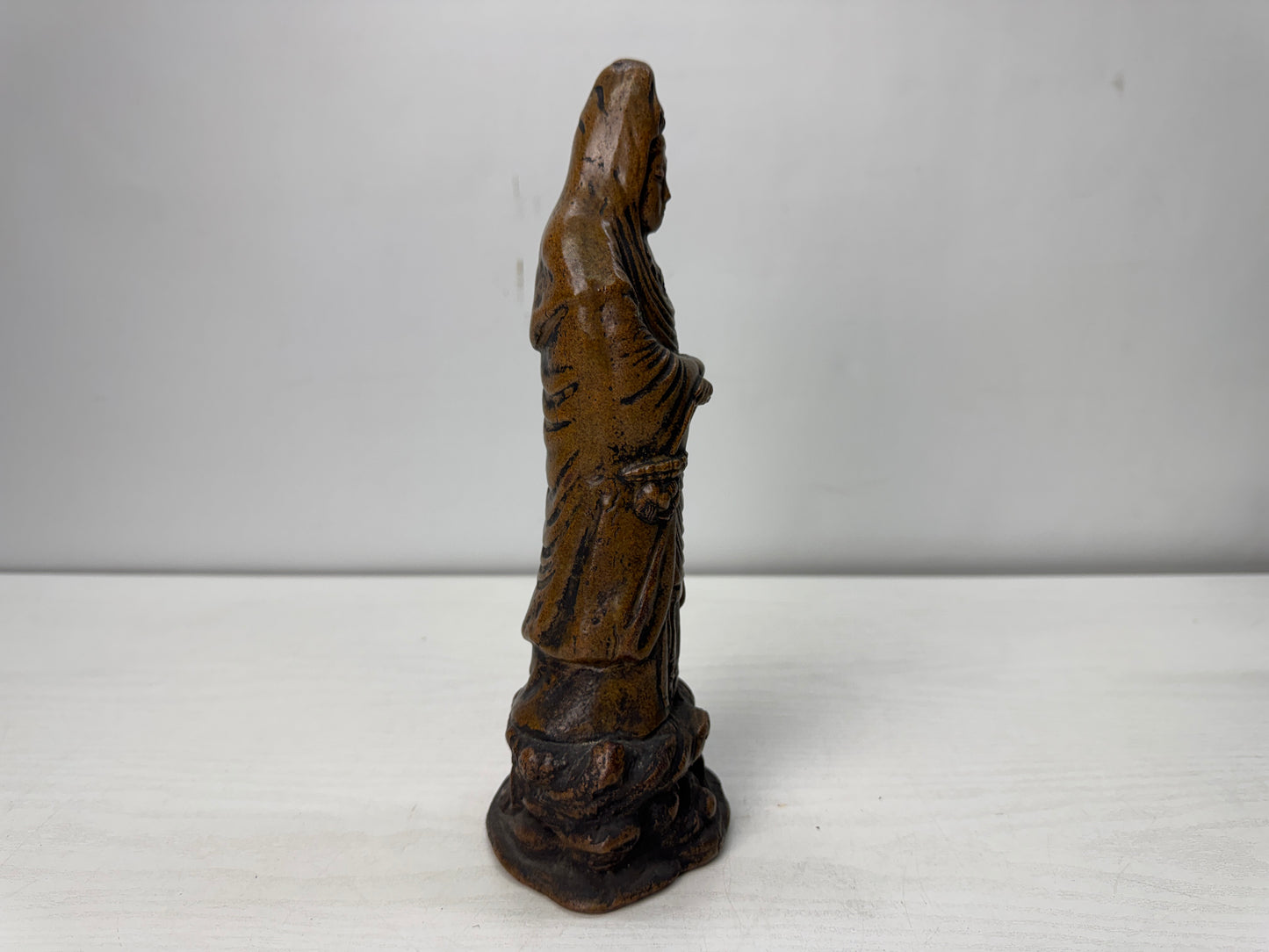 Y10483 STATUE Mino-ware Kannon Bodhisattva figurine Japan antique interior