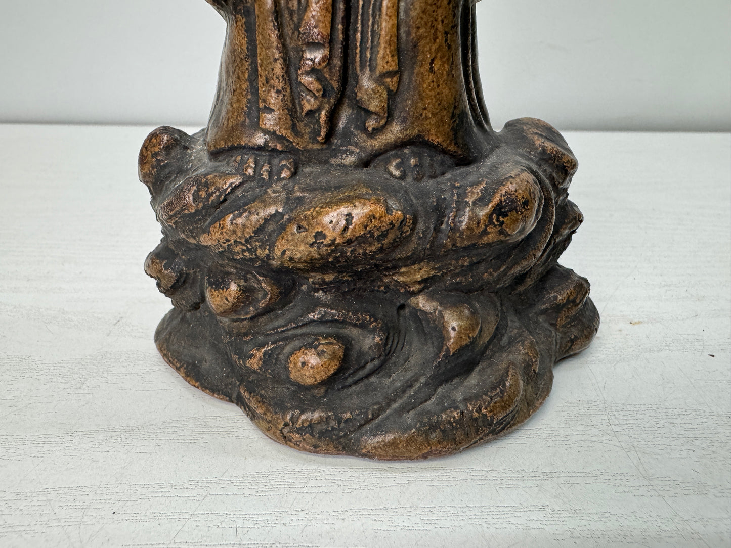 Y10483 STATUE Mino-ware Kannon Bodhisattva figurine Japan antique interior