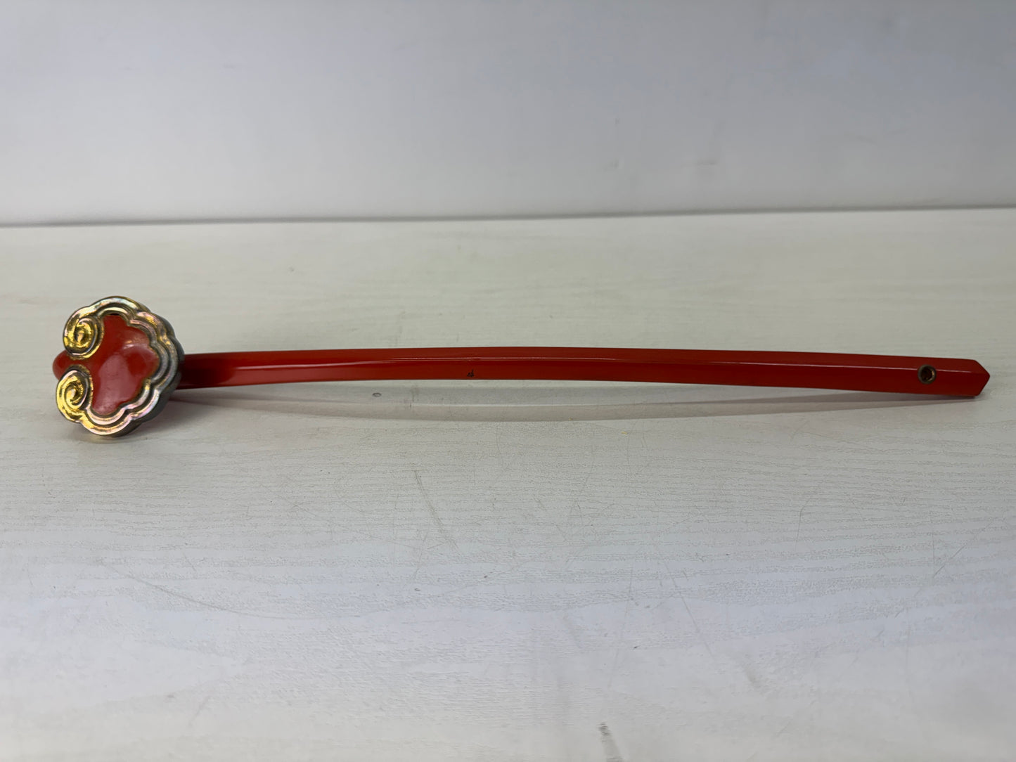 Y10488 NYOI Vermilion lacquered Makie box tassel Bracket fungus Japan antique