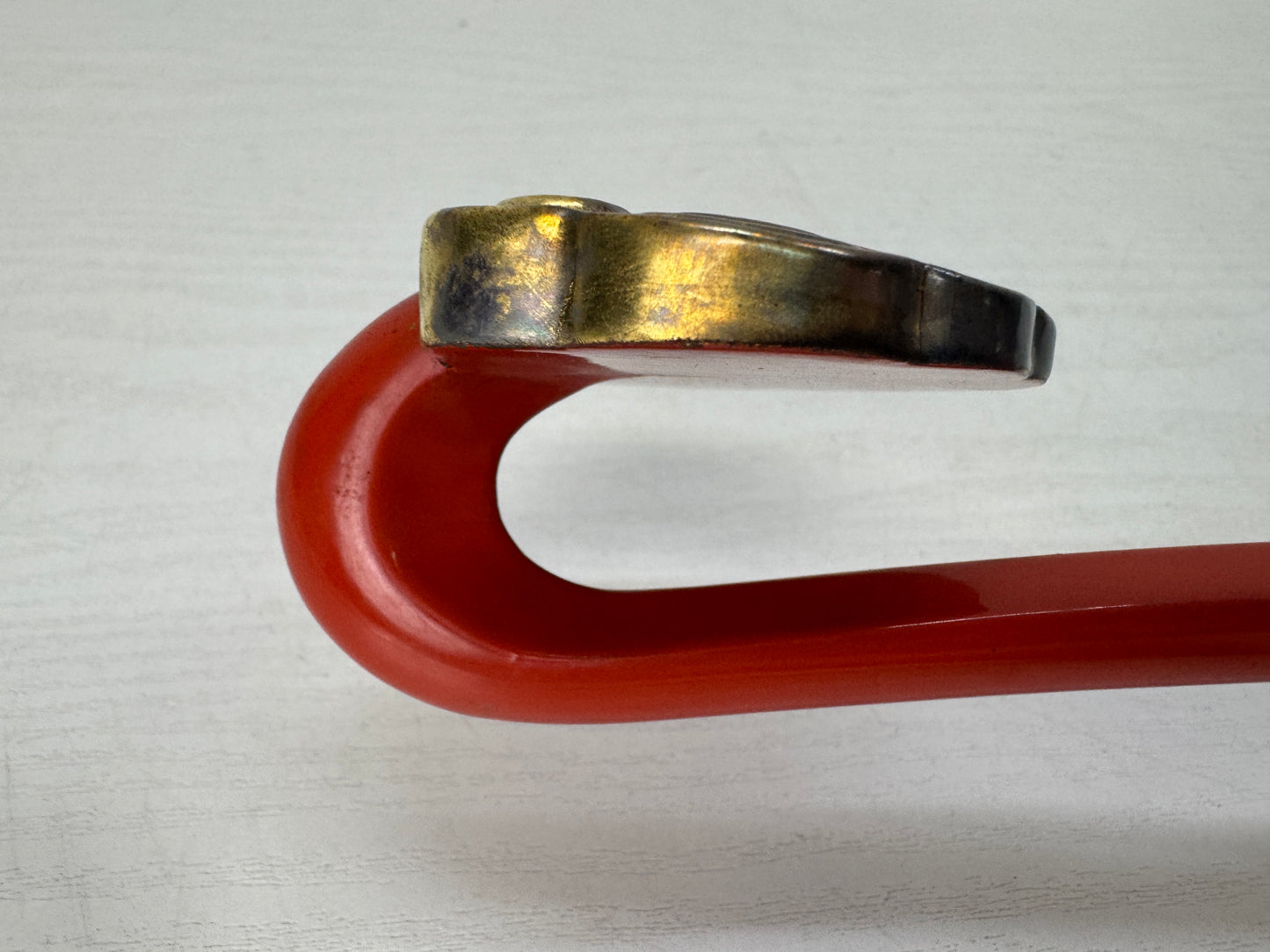 Y10488 NYOI Vermilion lacquered Makie box tassel Bracket fungus Japan antique