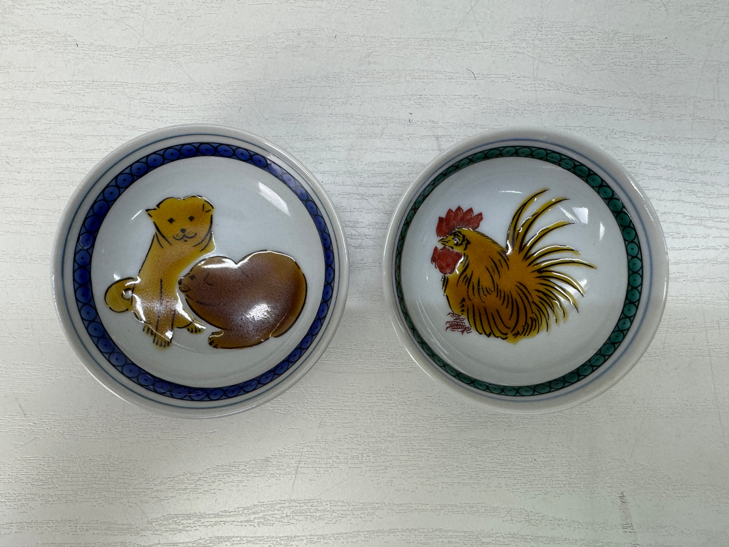 Y10491 CHAWAN Kutani-ware Sake cup set of 4 signed box Japan antique tableware