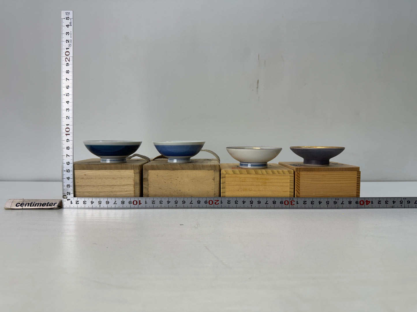 Y10491 CHAWAN Kutani-ware Sake cup set of 4 signed box Japan antique tableware