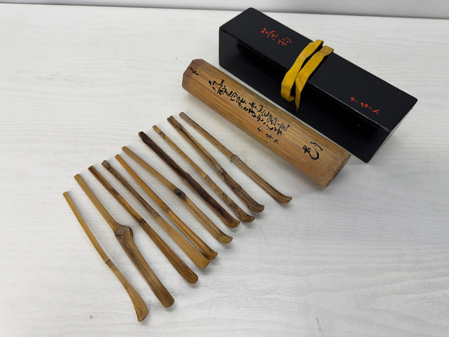 Y10493 CHASHAKU Scoop Spoon set of 10 Japan antique tea ceremony utensils