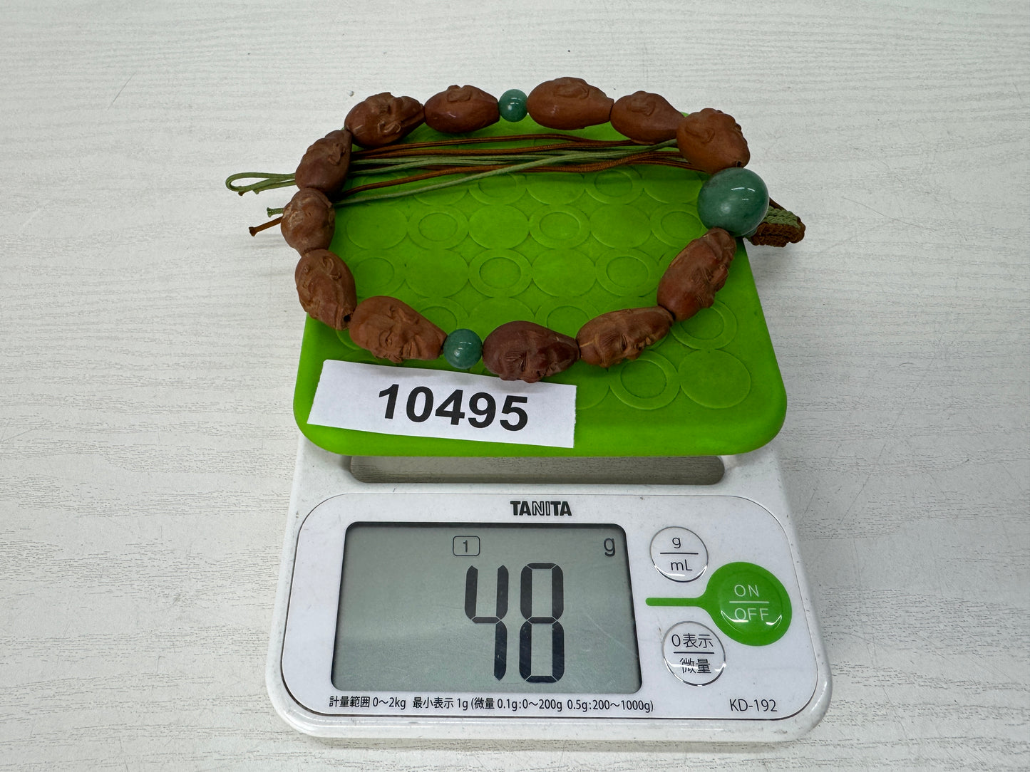 Y10495 JUZU wood carving carved figure Japan antique Buddhist Prayer Beads