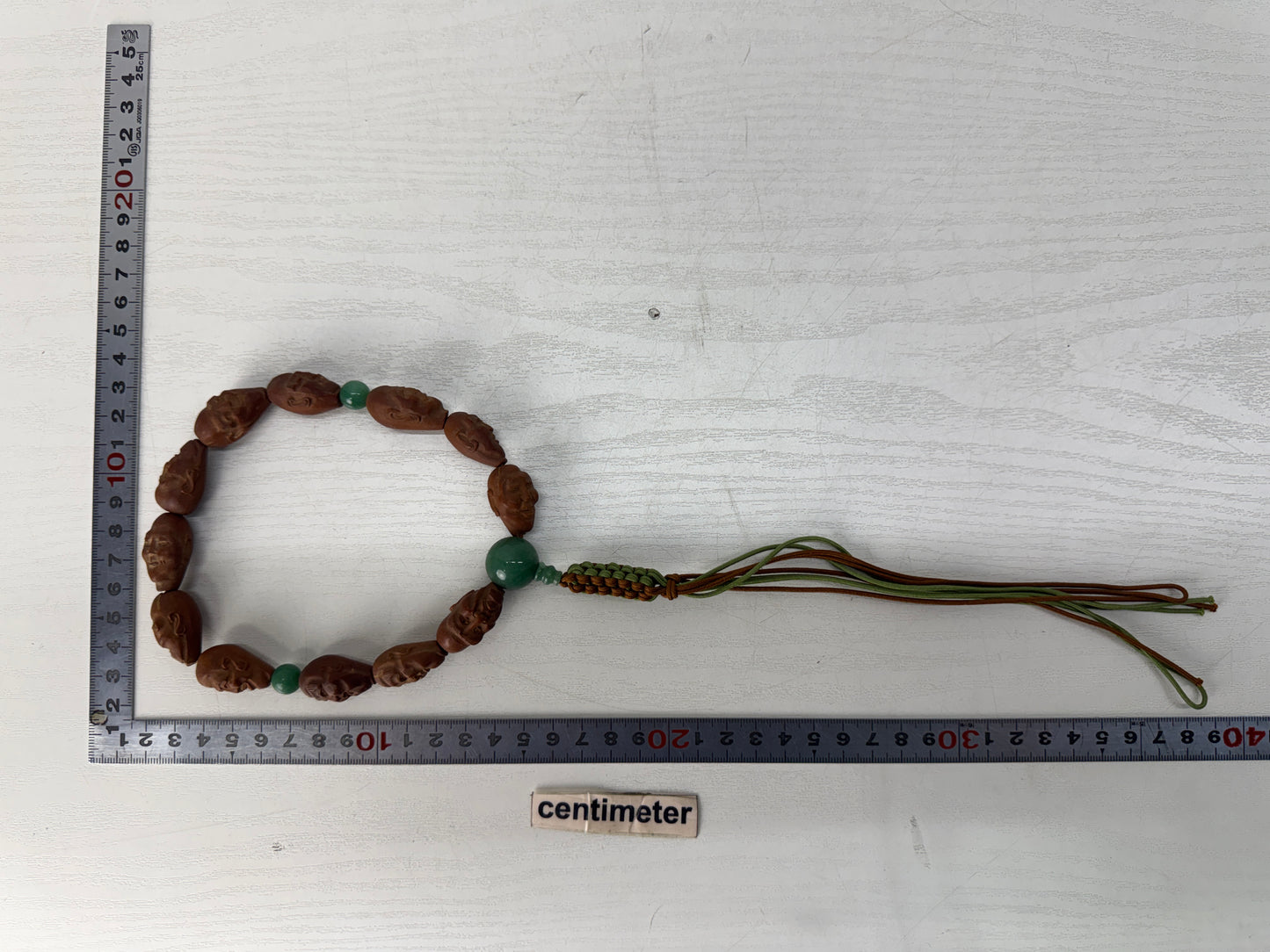 Y10495 JUZU wood carving carved figure Japan antique Buddhist Prayer Beads