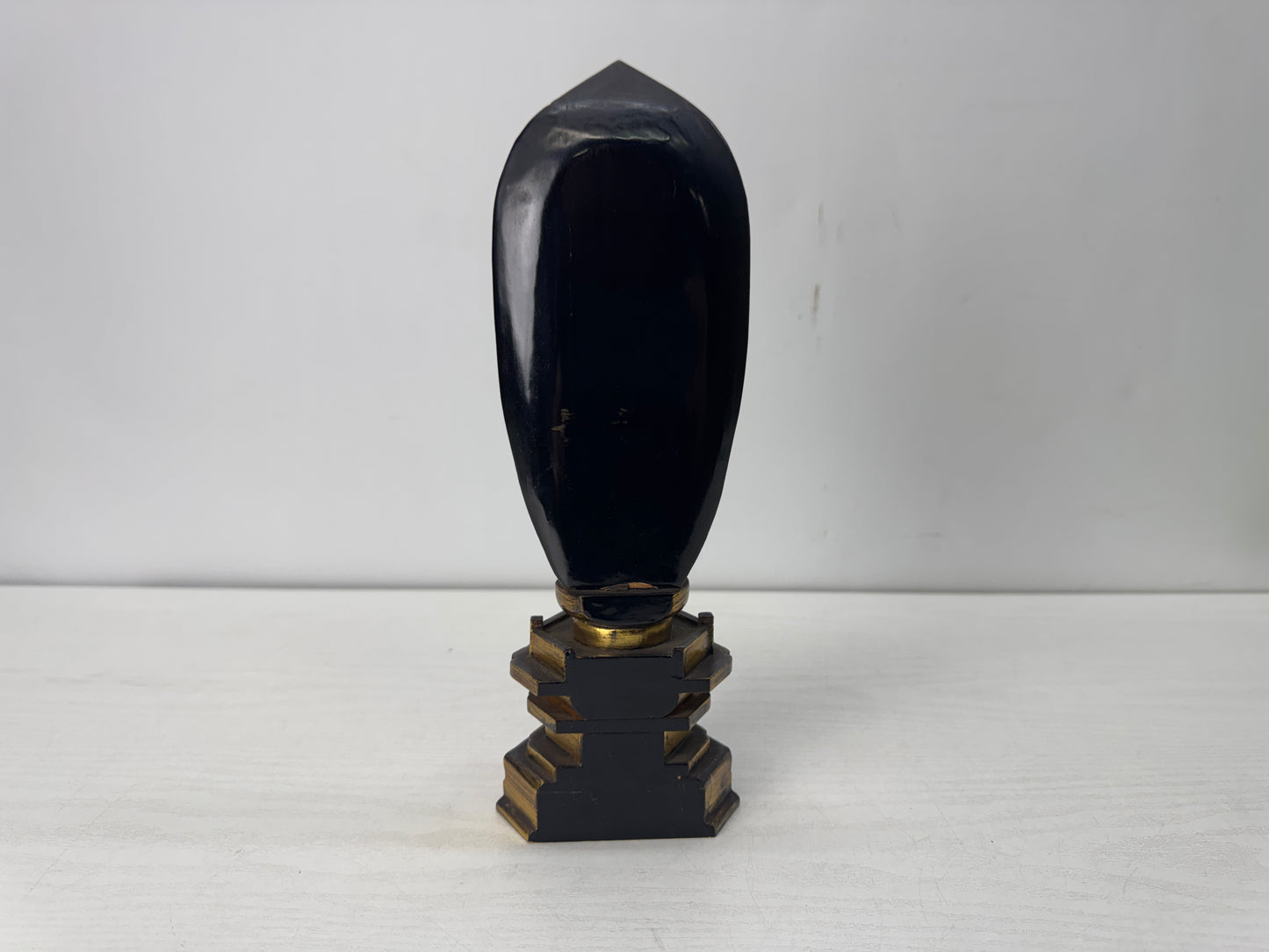 Y10496 STATUE wood carving figurine figure gold leaf Japan antique Buddhist art