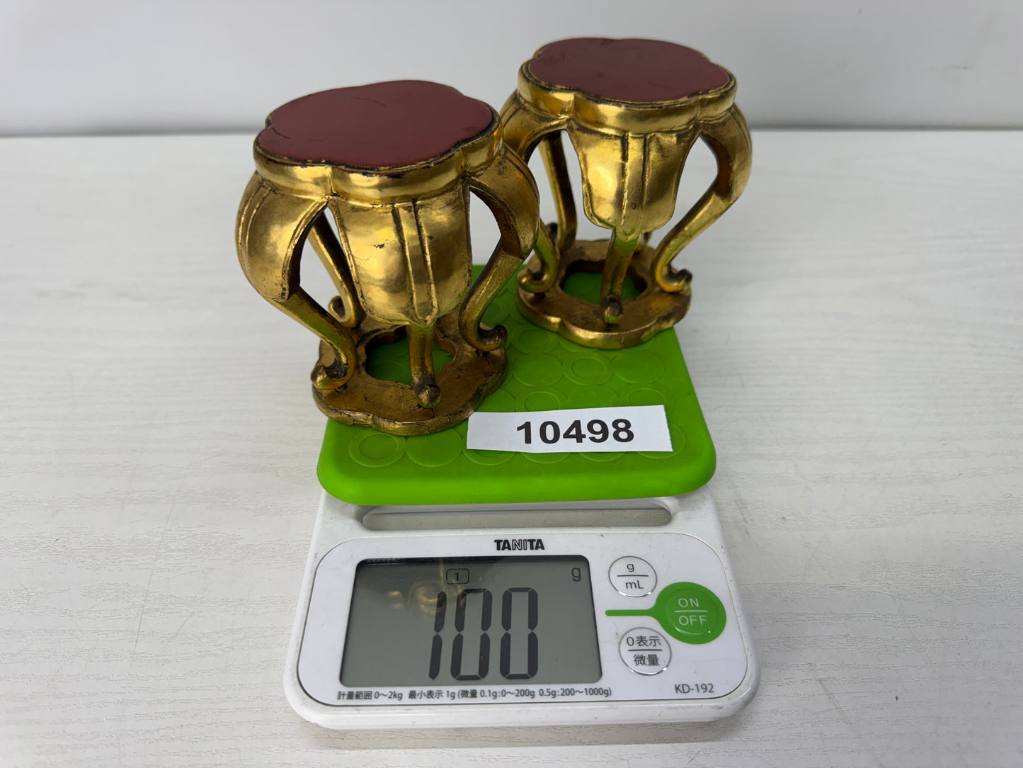 Y10498 Buddhist Altar Equipment gold leaf small stand Japan antique Buddhism
