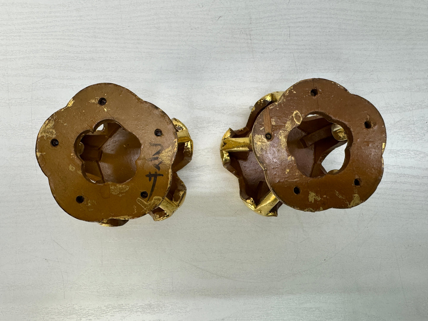 Y10498 Buddhist Altar Equipment gold leaf small stand Japan antique Buddhism