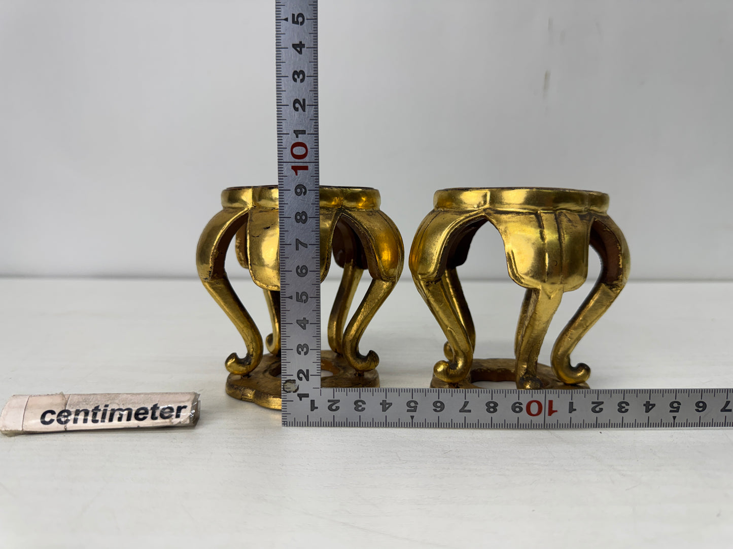 Y10498 Buddhist Altar Equipment gold leaf small stand Japan antique Buddhism