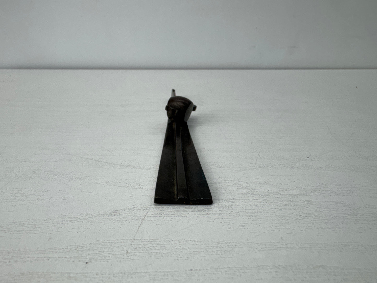 Y10501 OKIMONO copper Paperweight Fan Small mallet Japan antique stationery desk