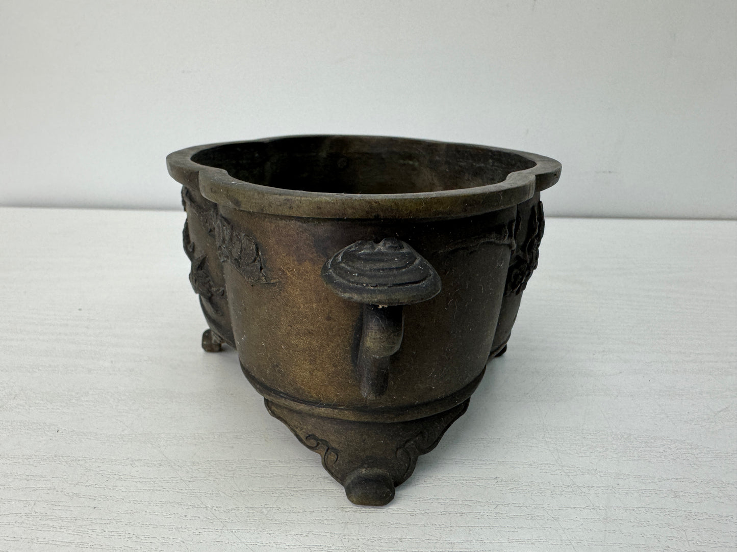 Y10502 BASIN copper Quince-shaped flowerpot Japan floral arrangement ikebana