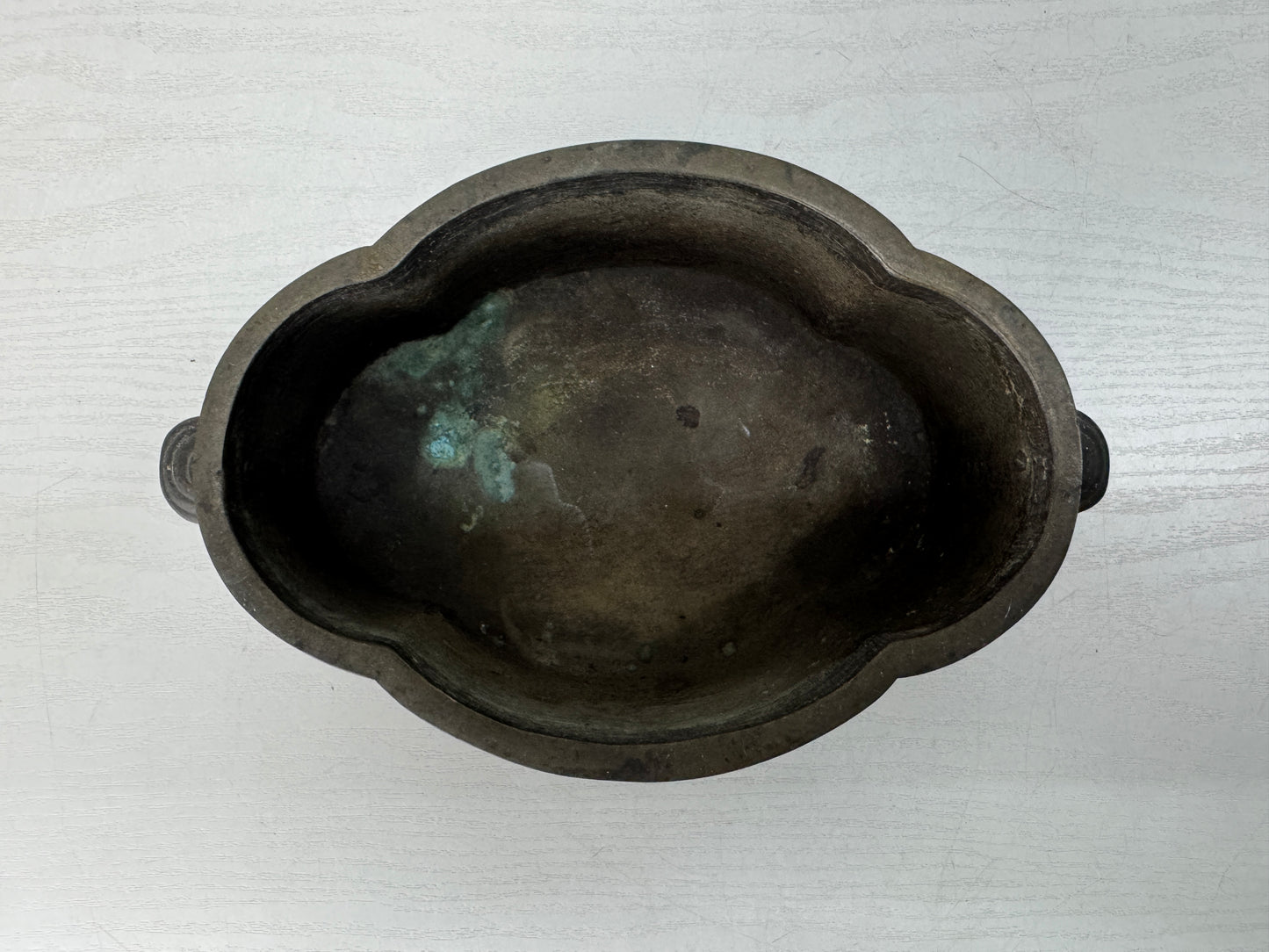 Y10502 BASIN copper Quince-shaped flowerpot Japan floral arrangement ikebana