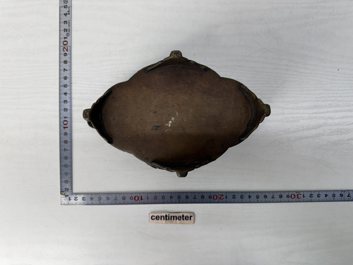 Y10502 BASIN copper Quince-shaped flowerpot Japan floral arrangement ikebana
