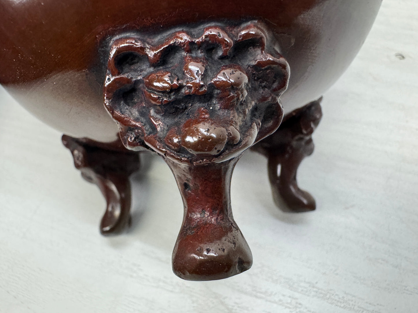 Y10503 KOURO Copper signed box Japan antique incense burner aromatherapy aroma