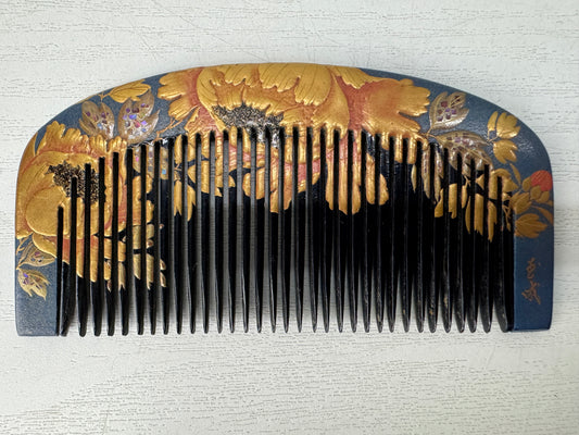 Y10505 KANZASHI Makie Comb Hair stick signed Japan antique kimono accessory