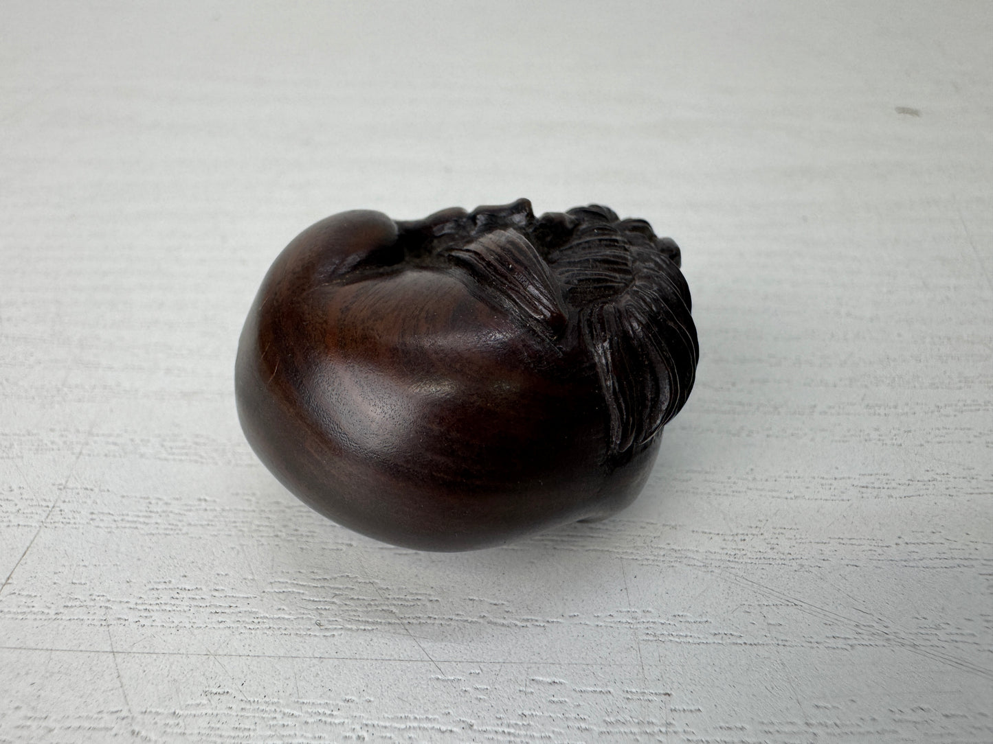 Y10508 NETSUKE wood carving Horse signed Japan antique kimono accessory sagemono