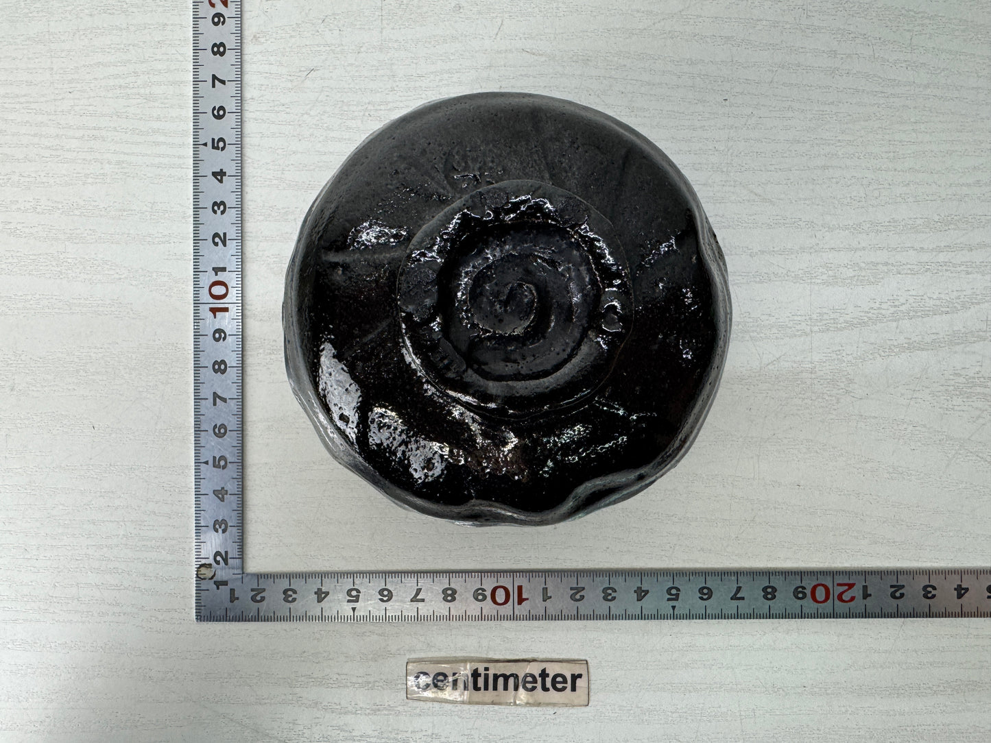 Y10515 CHAWAN Raku-ware black bowl box Japan antique tea ceremony pottery cup