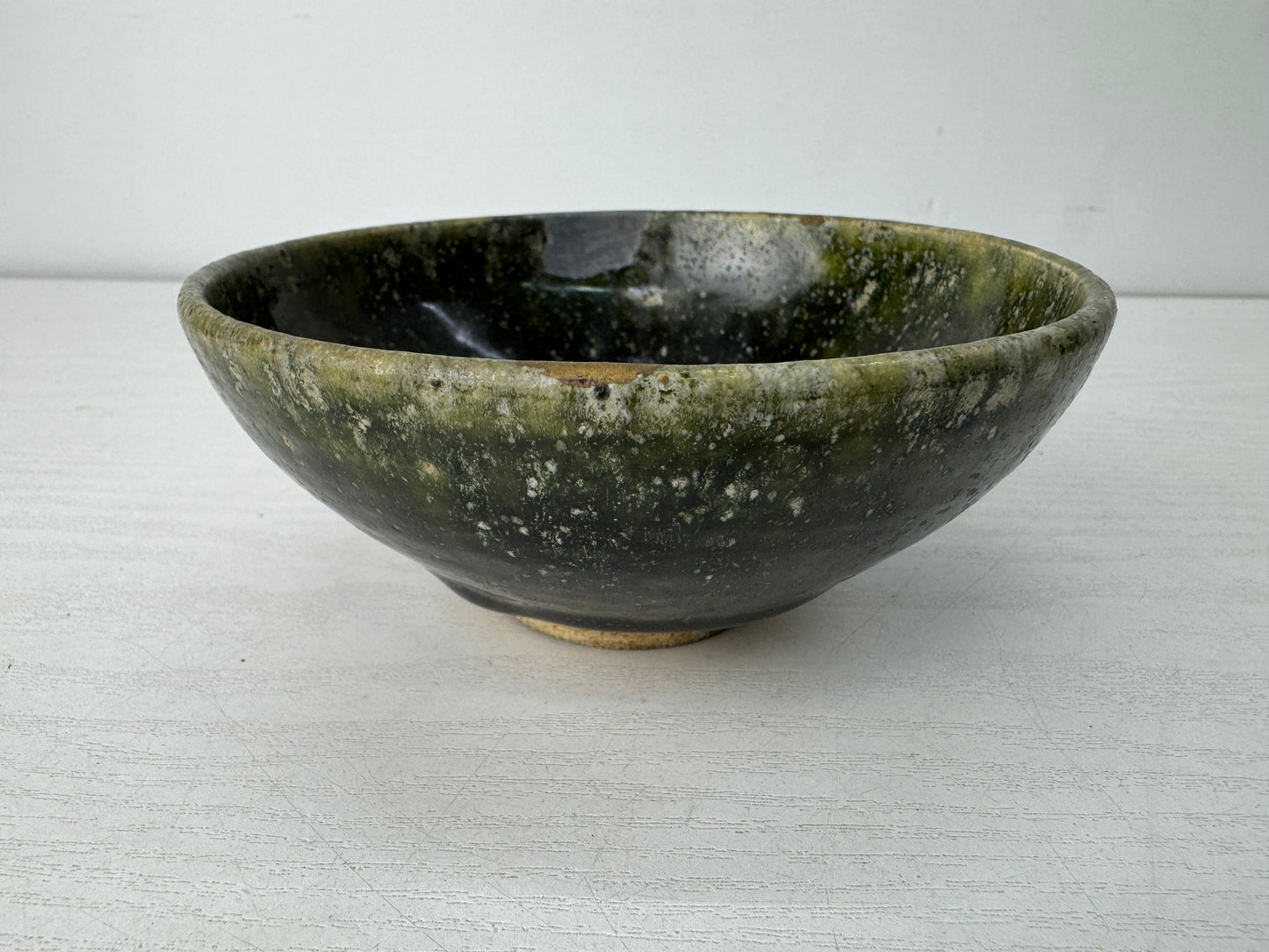 Y10517 CHAWAN Mino-ware So Oribe kintsugi flat bowl Japan antique tea ceremony