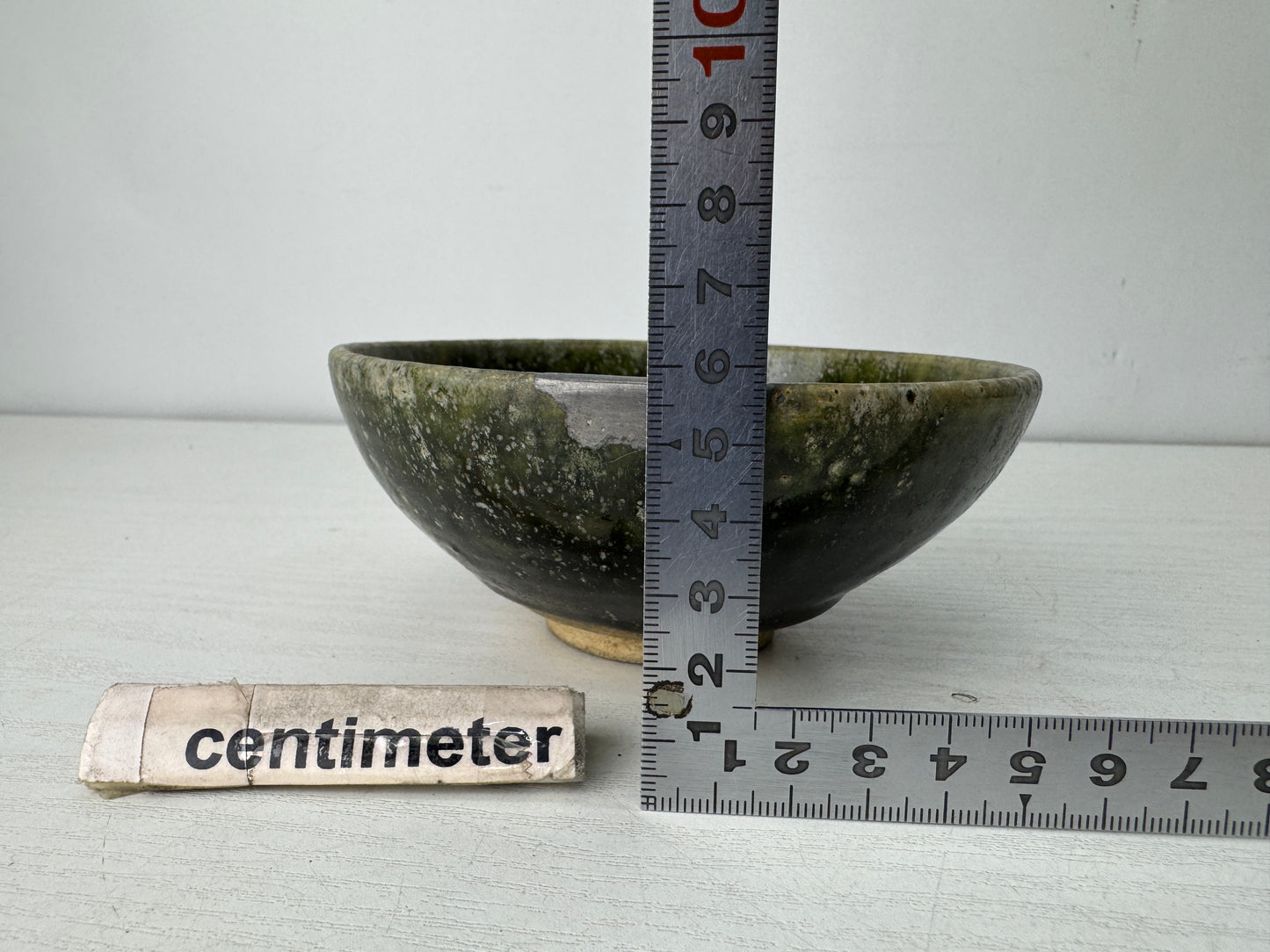 Y10517 CHAWAN Mino-ware So Oribe kintsugi flat bowl Japan antique tea ceremony