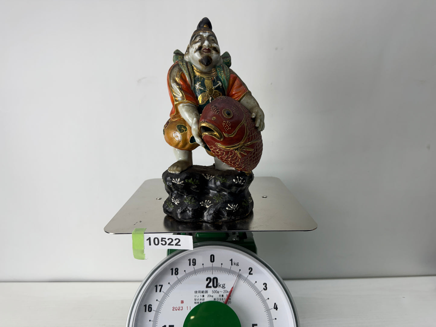 Y10522 STATUE Kutani-ware Ebisu figurine color picture Japan antique figure