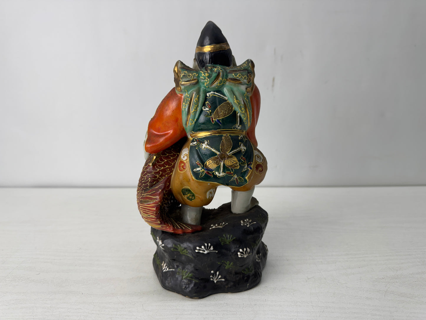 Y10522 STATUE Kutani-ware Ebisu figurine color picture Japan antique figure