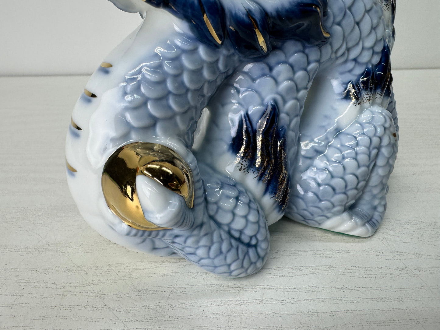 Y10523 OKIMONO Kyo-ware Dragon figure figurie ornament Japan antique interior
