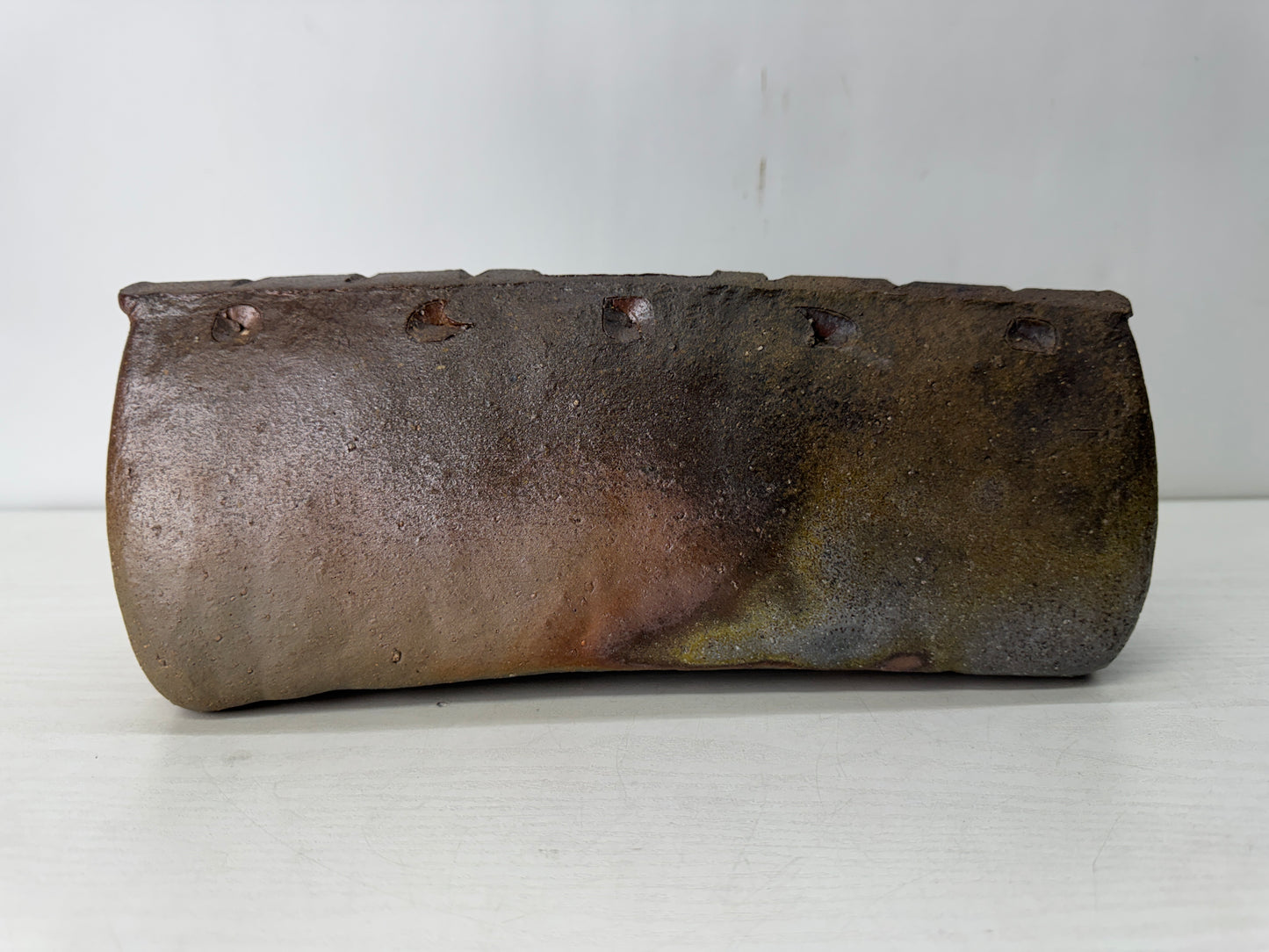 Y10527 FLOWER VASE Bizen-ware signed box Japa ikebana floral arrangement decor