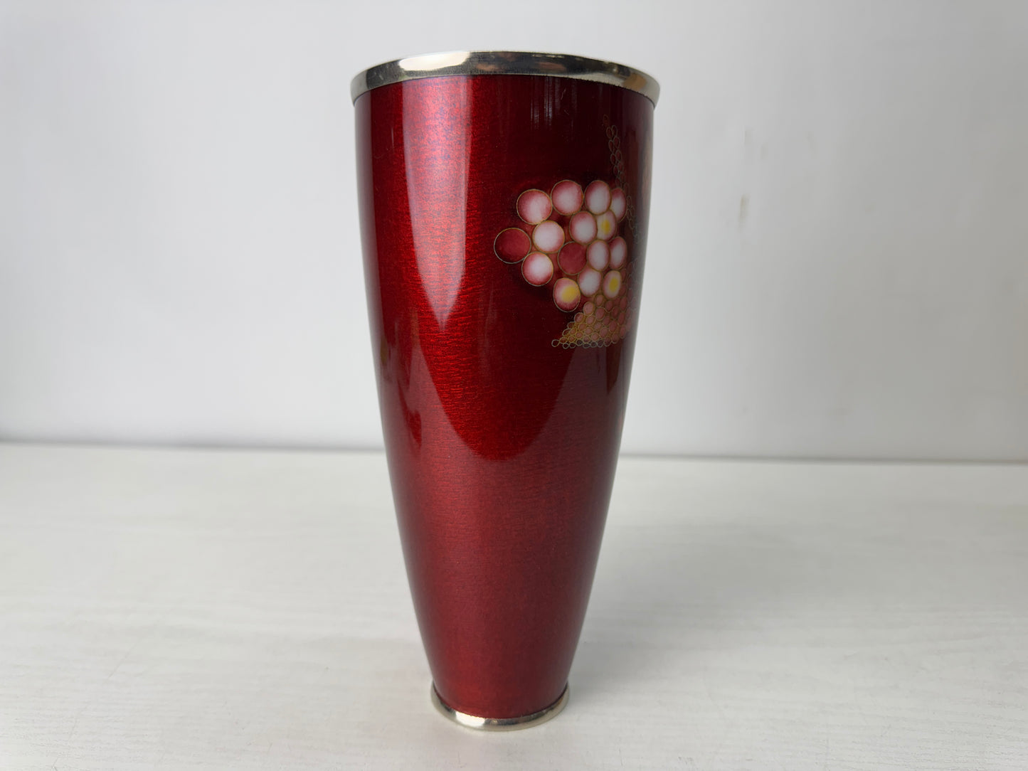 Y10529 FLOWER VASE Cloisonne signed box Japan antique ikebana floral arrangement