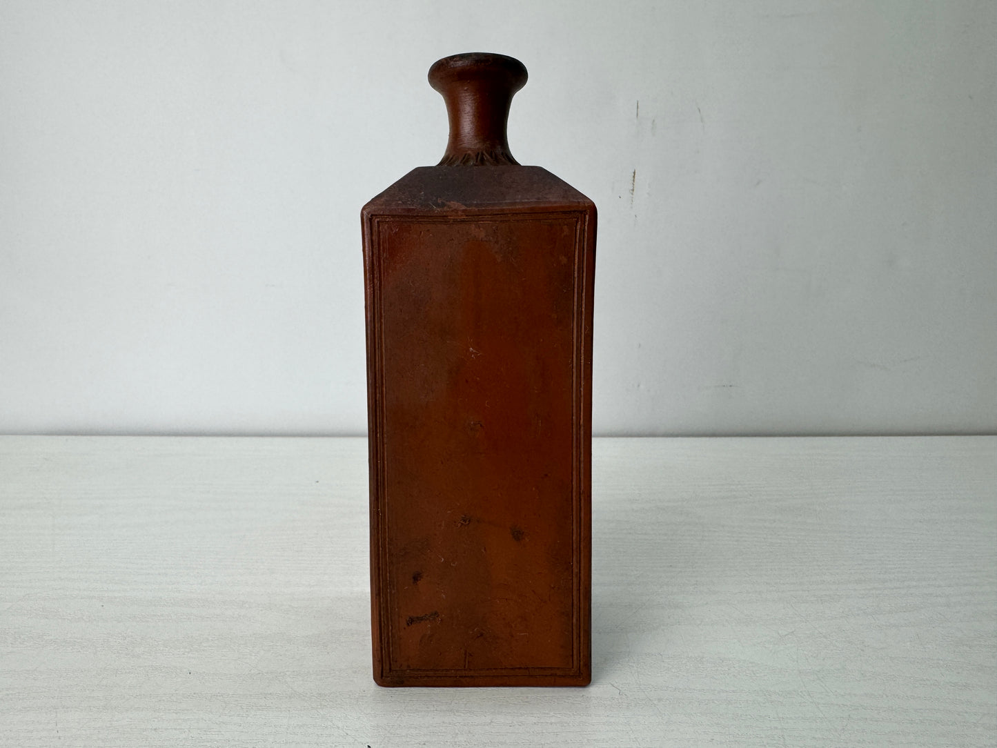 Y10531 CHOUSHI Bizen-ware square Sake bottle signed Jaoan antique container jar