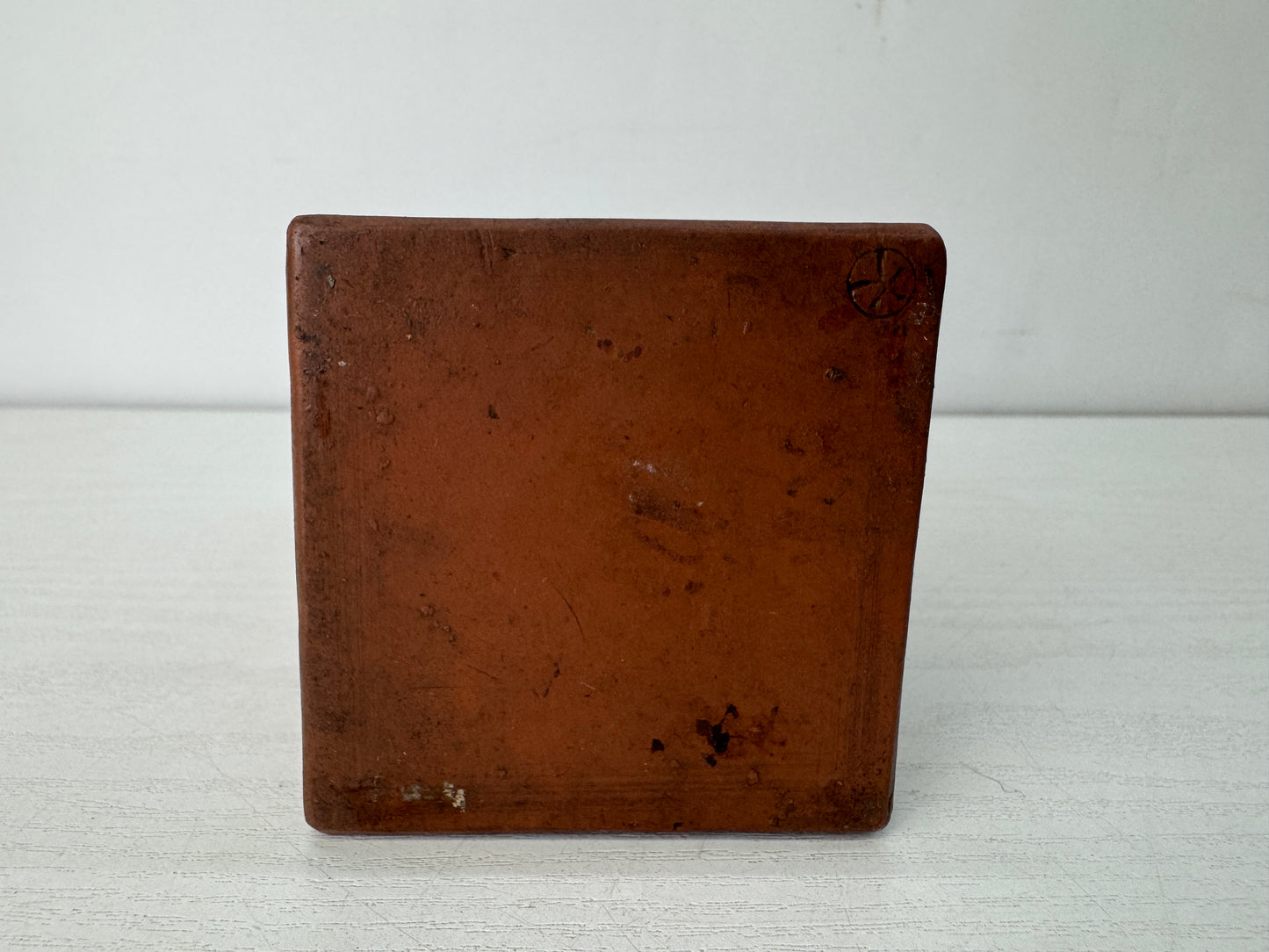 Y10531 CHOUSHI Bizen-ware square Sake bottle signed Jaoan antique container jar