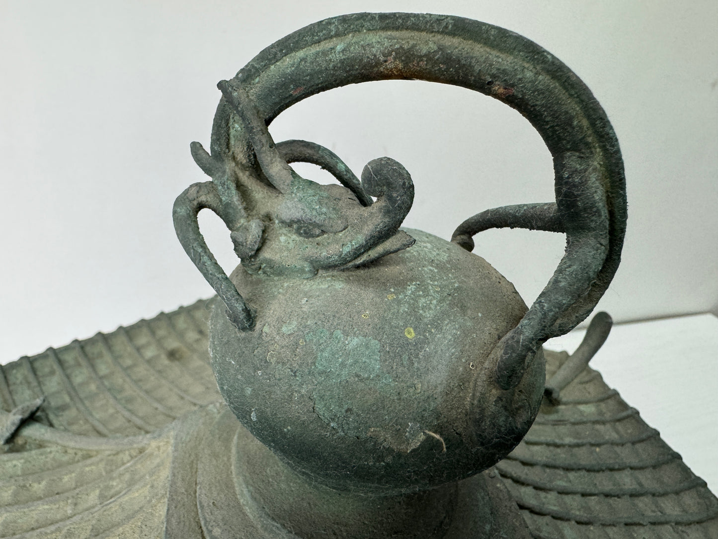 Y10533 TOUROU Copper Hanging Lantern Dragon Demon Japan antique light interior