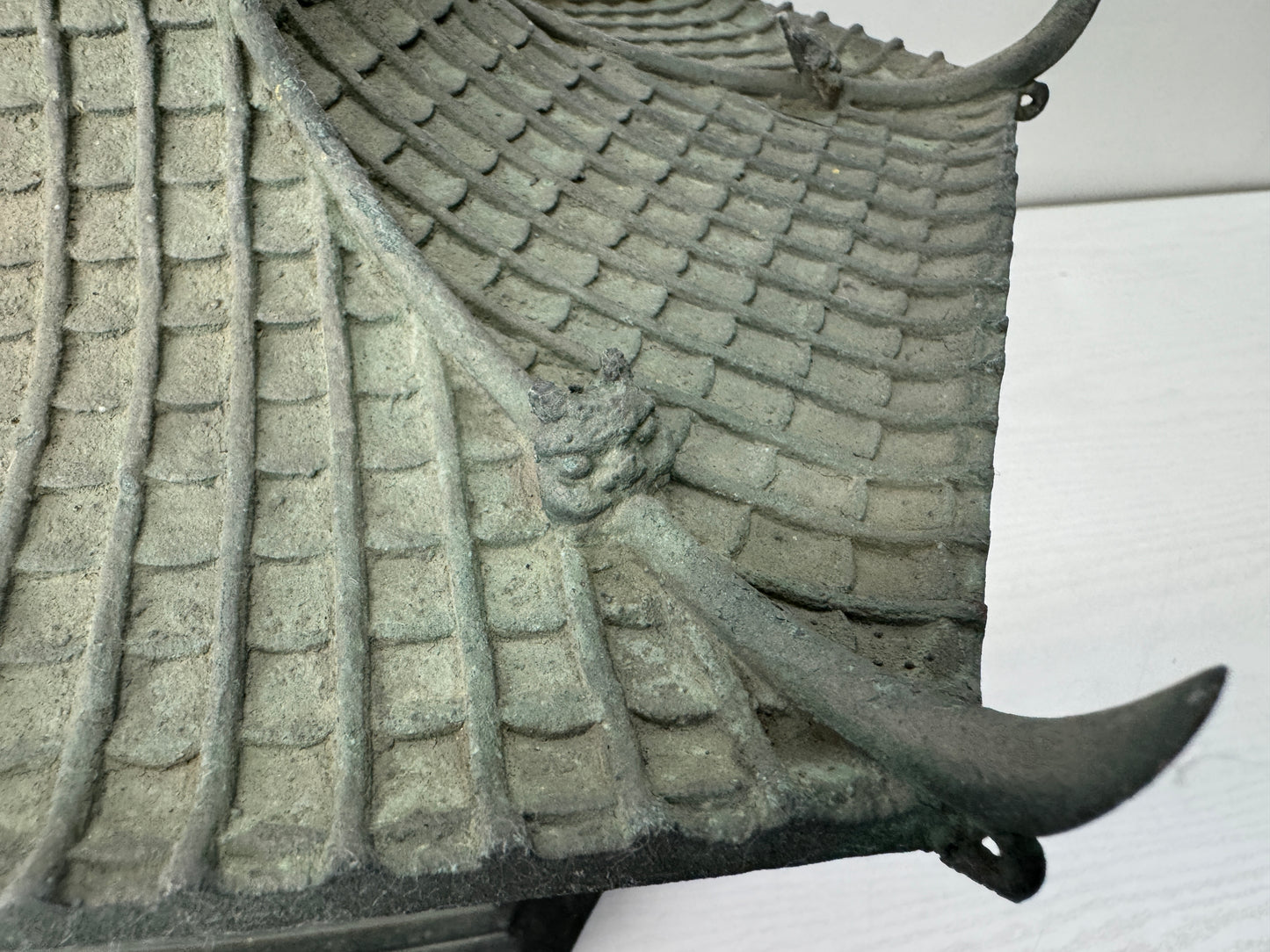 Y10533 TOUROU Copper Hanging Lantern Dragon Demon Japan antique light interior