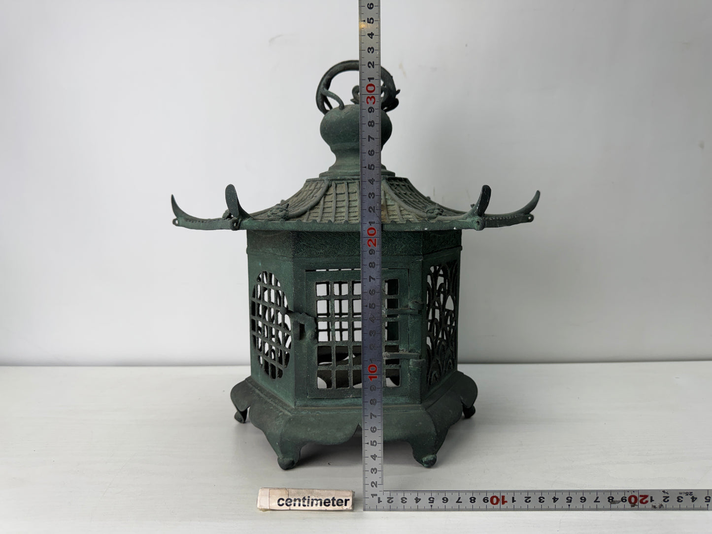 Y10533 TOUROU Copper Hanging Lantern Dragon Demon Japan antique light interior
