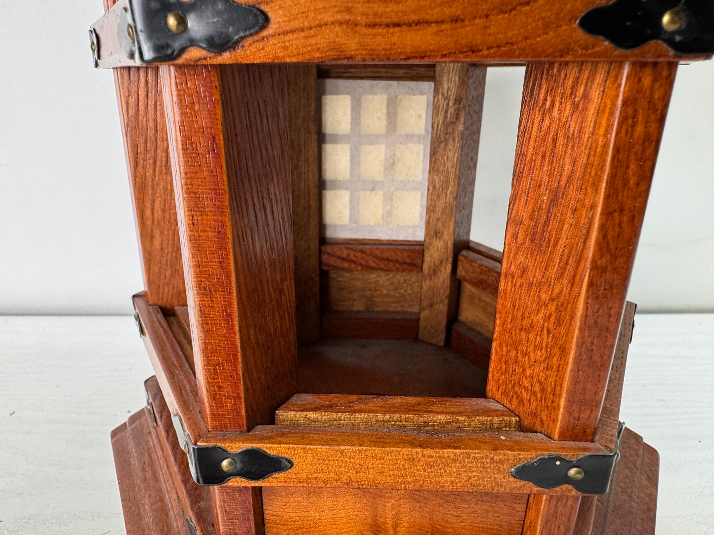 Y10534 TOUROU wooden hanging Lantern Japanese house Japan antique vintage light