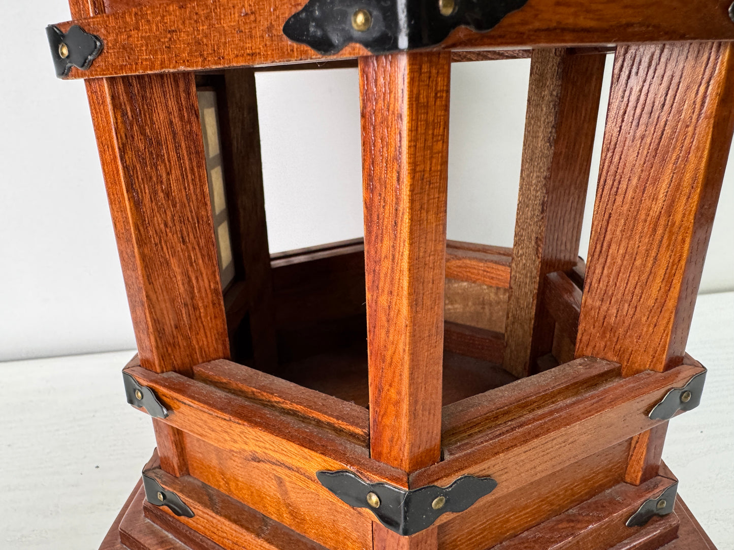 Y10534 TOUROU wooden hanging Lantern Japanese house Japan antique vintage light