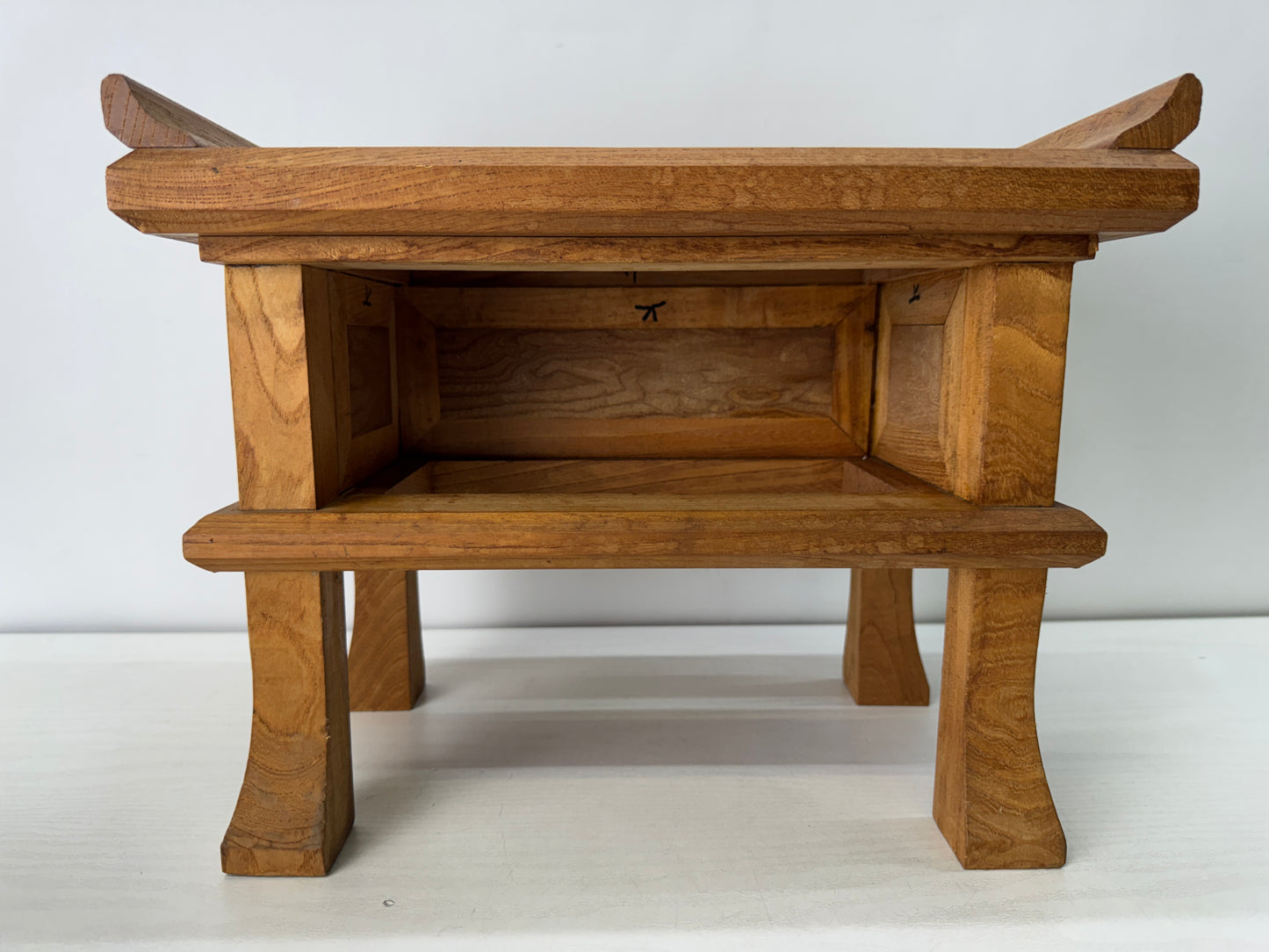 Y10535 Buddhist Altar Equipment wooden Sutra desk Japan antique Buddhism table