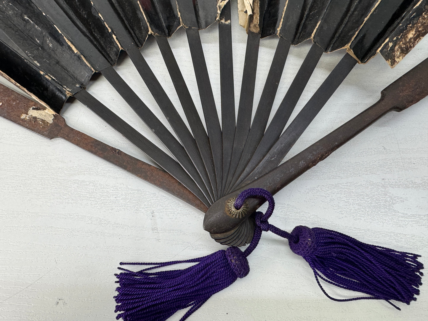 Y10537 GUNBAI Iron military war fan weapon Japan antique samurai busho bushi