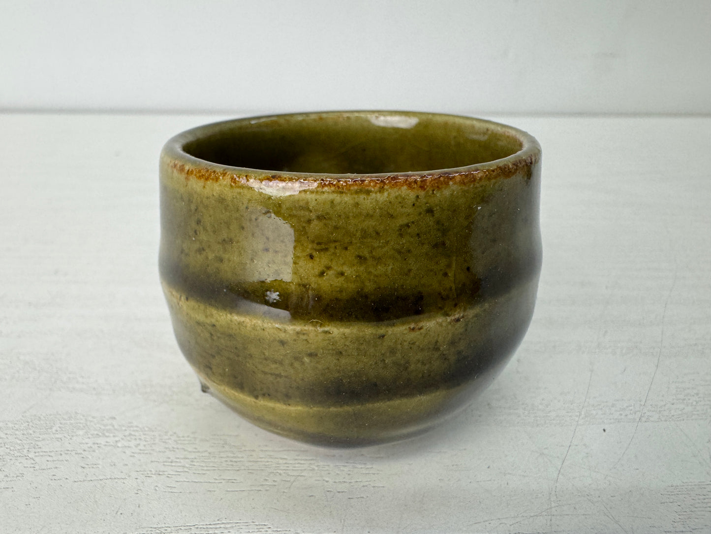 Y10541 CHAWAN Mino-ware sake cup set of 5 signed box Japan antique tableware