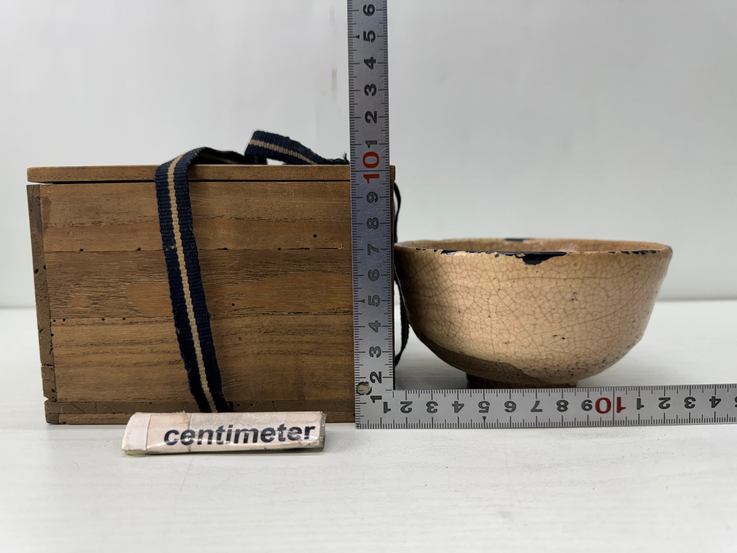 Y10547 CHAWAN Hagi bowl box Lacquer repair Japan antique tea ceremony pottery