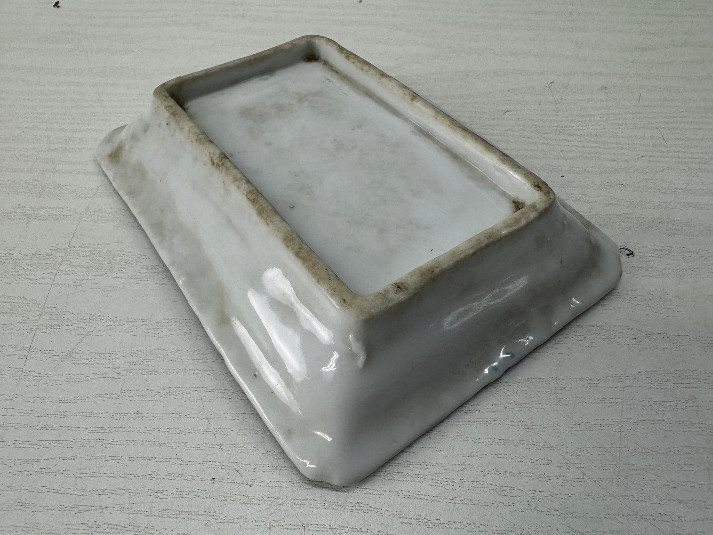 Y10549 DISH Seto-ware square plate set of 5 Dragon Japan antique tableware