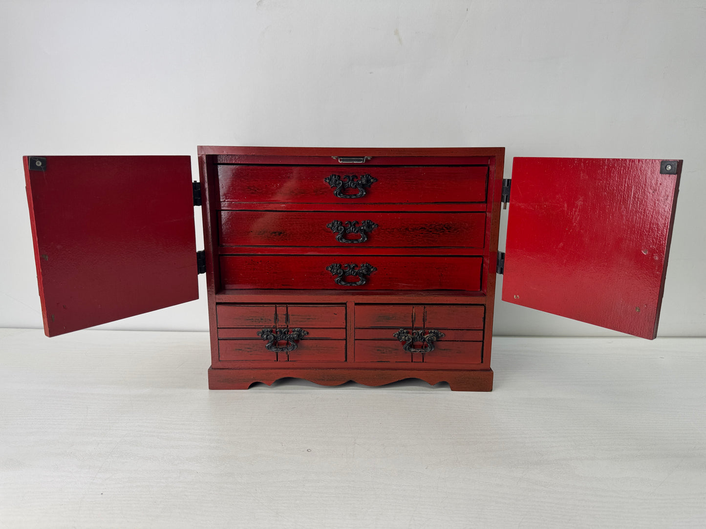 Y10551 TANSU wooden Japanese-style small chest of drawers Japan antique storage