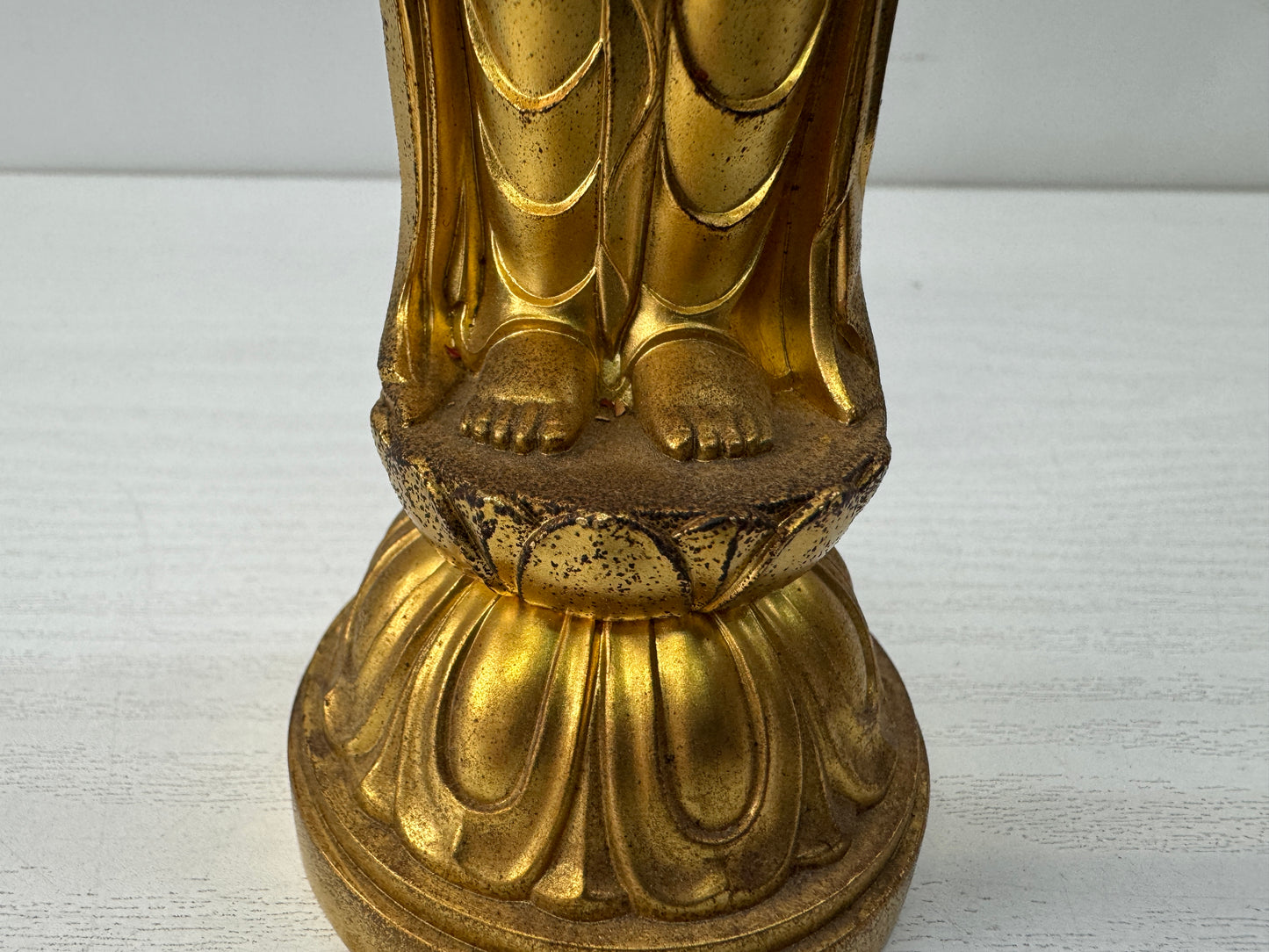 Y10557 STATUE metal Kannon figurine signed Japan antique figure interior decor